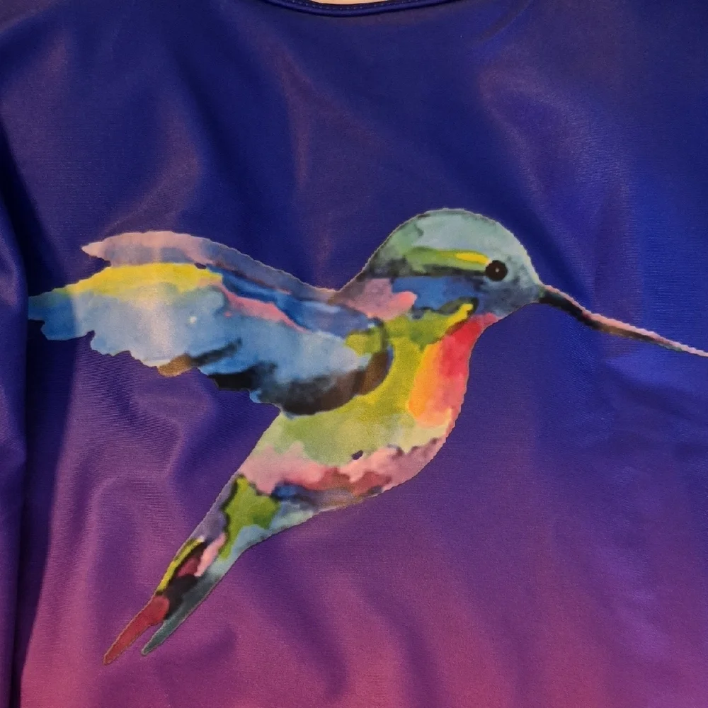 Blue and Pink NWOT Gradient Swim Suit with Ombré Effect. - Picture 10 of 11